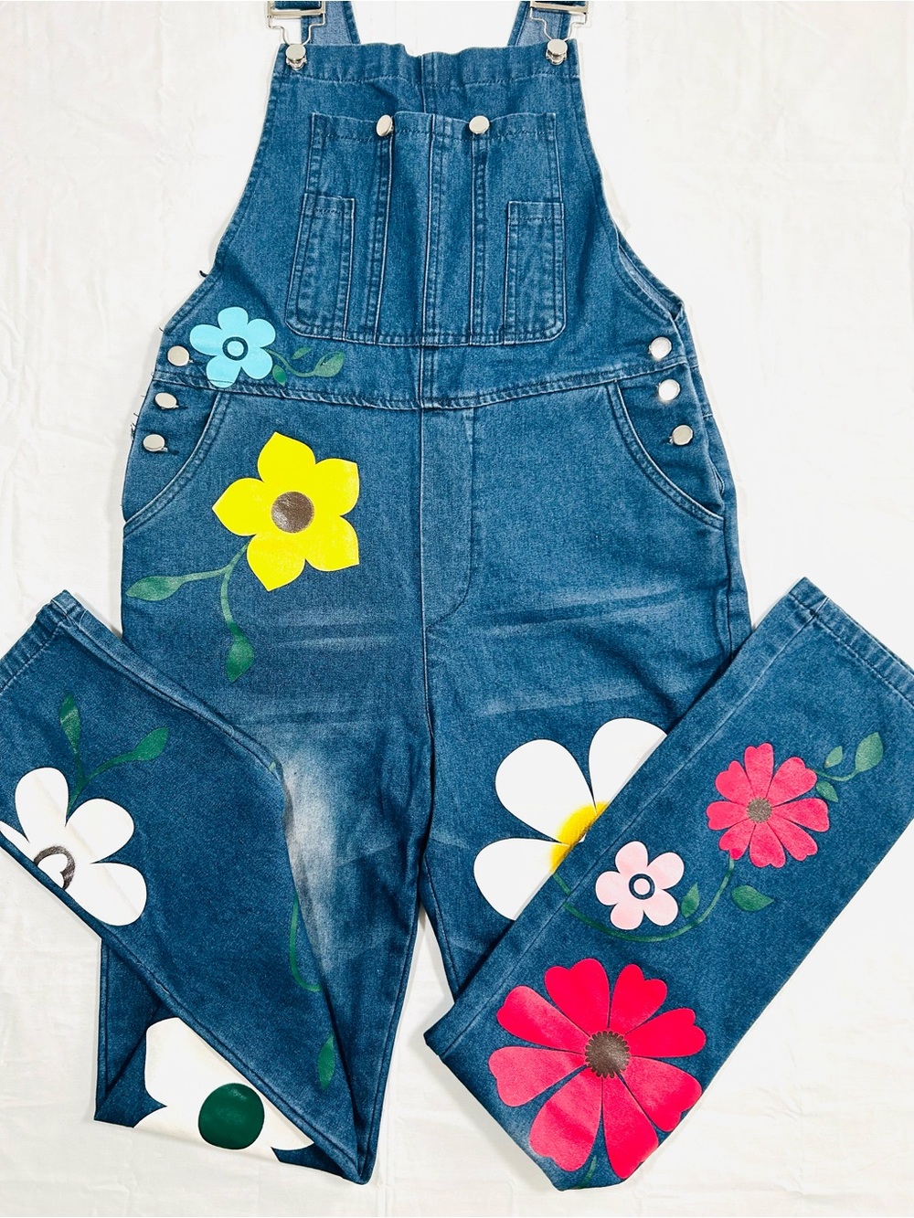 NWOT Sexyshine Women’s Classic Distressed Denim Bib Overalls - Picture 2 of 14